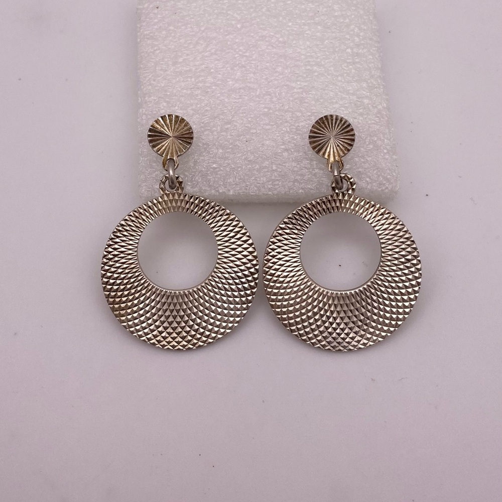 Sterling silver Taxco hoop earrings